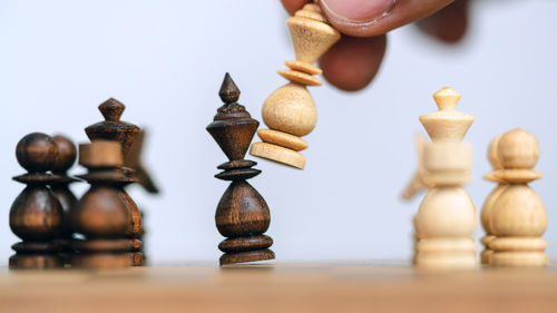 Close-up of chess pieces