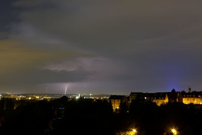 City lit up at night