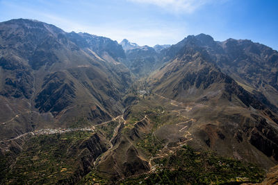 Scenic view of mountains against sky