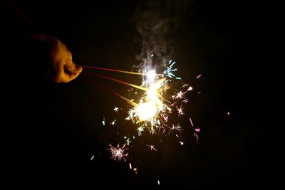 Low angle view of firework display