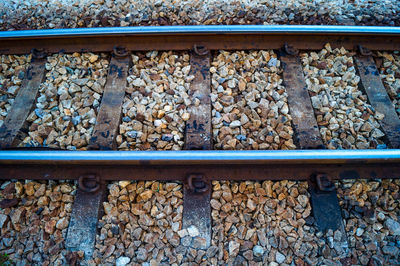 High angle view of railroad tracks