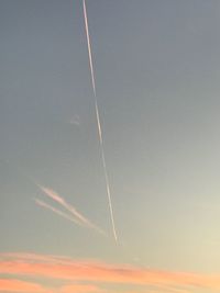 Low angle view of vapor trail in sky