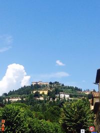 Houses against blue sky