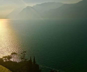 High angle view of sea against sky
