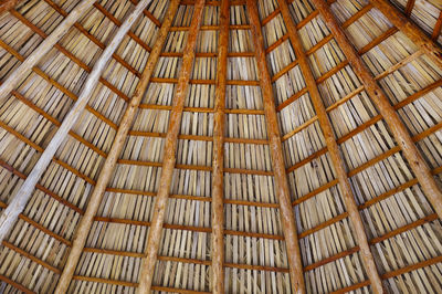 Low angle view of roof against ceiling