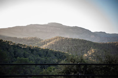 Scenic view of mountains against clear sky