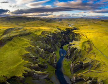 Scenic view of dramatic landscape