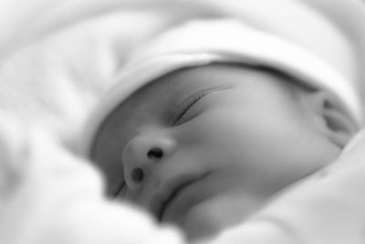 Close-up of baby sleeping