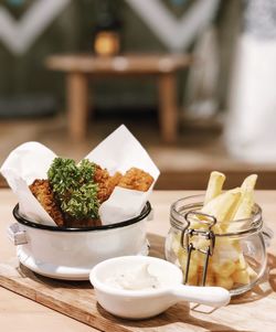 Close-up of food on table at home