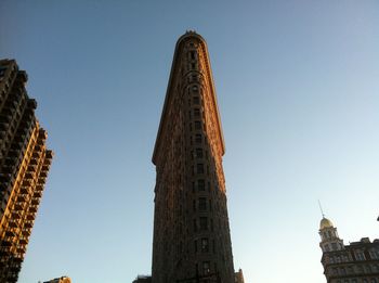 Low angle view of tower against clear sky