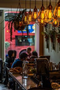 People sitting in restaurant