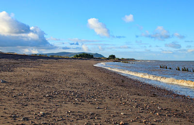Scenic view of beach against sky