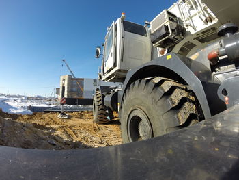 Construction site against clear sky