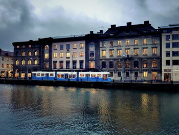 View of canal in city