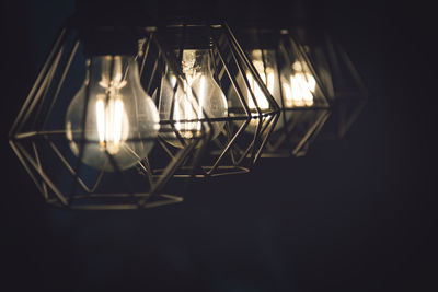 Close-up of illuminated light bulb