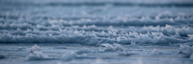 Close-up of frozen sea