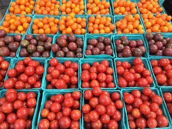 Full frame shot of tomatoes for sale in market