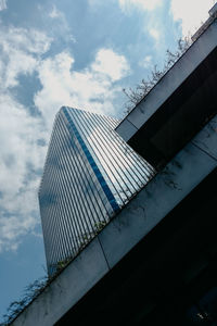 Low angle view of modern building against sky