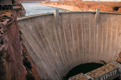 High angle view of dam