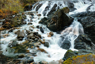 Scenic view of waterfall