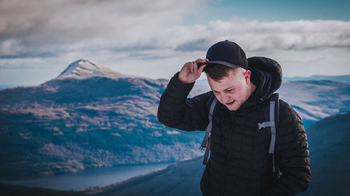 Man standing on mountain