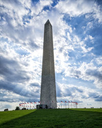 Low angle view of monument against sky