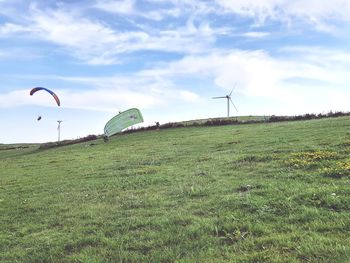 Scenic view of field against sky