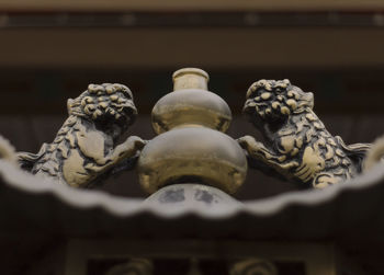 Close-up of carving on wall