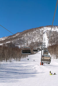 Cable car in winter on kamchatka