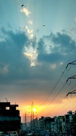 View of cityscape at sunset