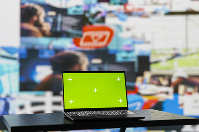 Laptop on table
