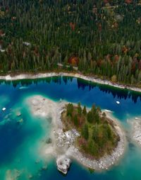 High angle view of lake