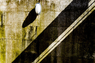 Shadow of tree on building