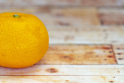 Close-up of orange on table