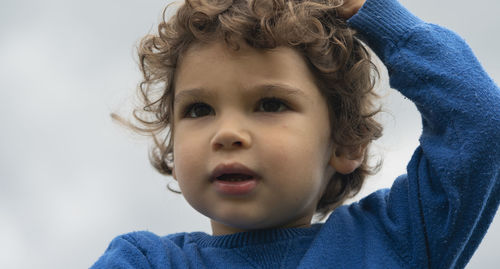 Close-up portrait of cute boy