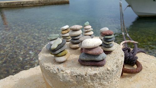 Stack of stones in river