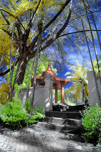 Houses with trees in background