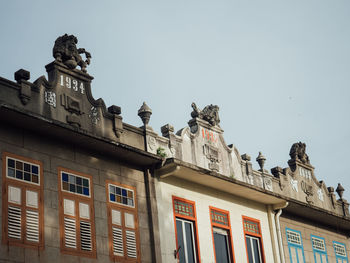 Low angle view of building against clear sky