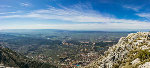 Aerial view of landscape against sky