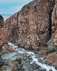 Scenic view of rock formations against sky