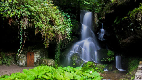 Scenic view of waterfall