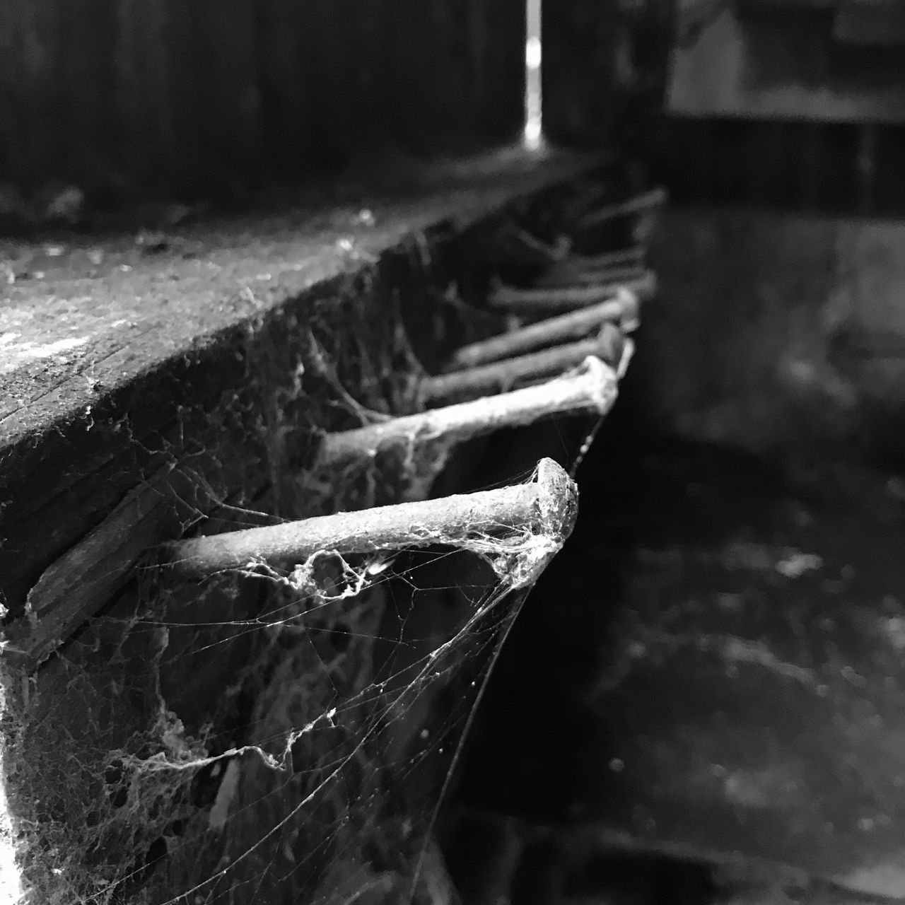 CLOSE-UP OF ABANDONED ICE ON WOOD