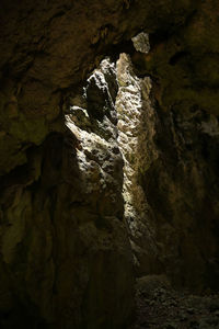 Low angle view of rock formation in cave