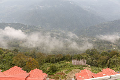 Scenic view of landscape against mountains