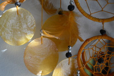 High angle view of fruits hanging on ceiling