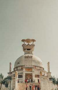 Low angle view of historic building against sky.