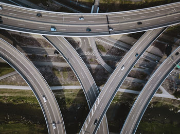 High angle view of bridge over highway