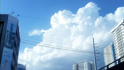 Low angle view of birds flying against sky