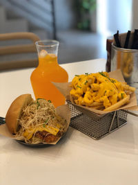 Close-up of food on table