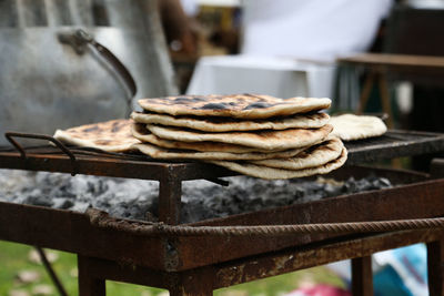 Close-up of food on table at market stall
